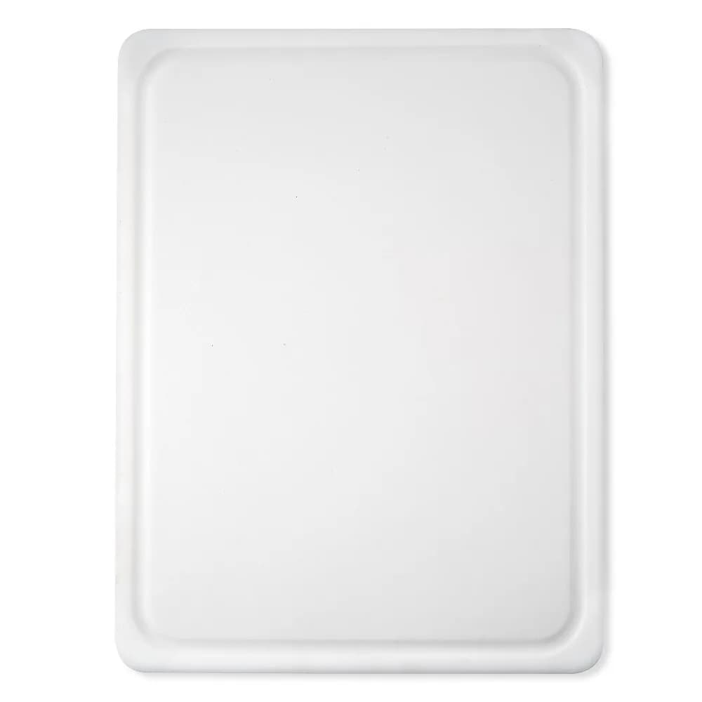 Extra Large 15x20 Inch White Polypropylene Cutting Board with Non-Slip Feet and Deep Juice Groove, Heavy Duty Kitchen Chopping Board for Meat, Vegetables, and Fruits, Dishwasher Safe Easy Clean Professional Cutting Board