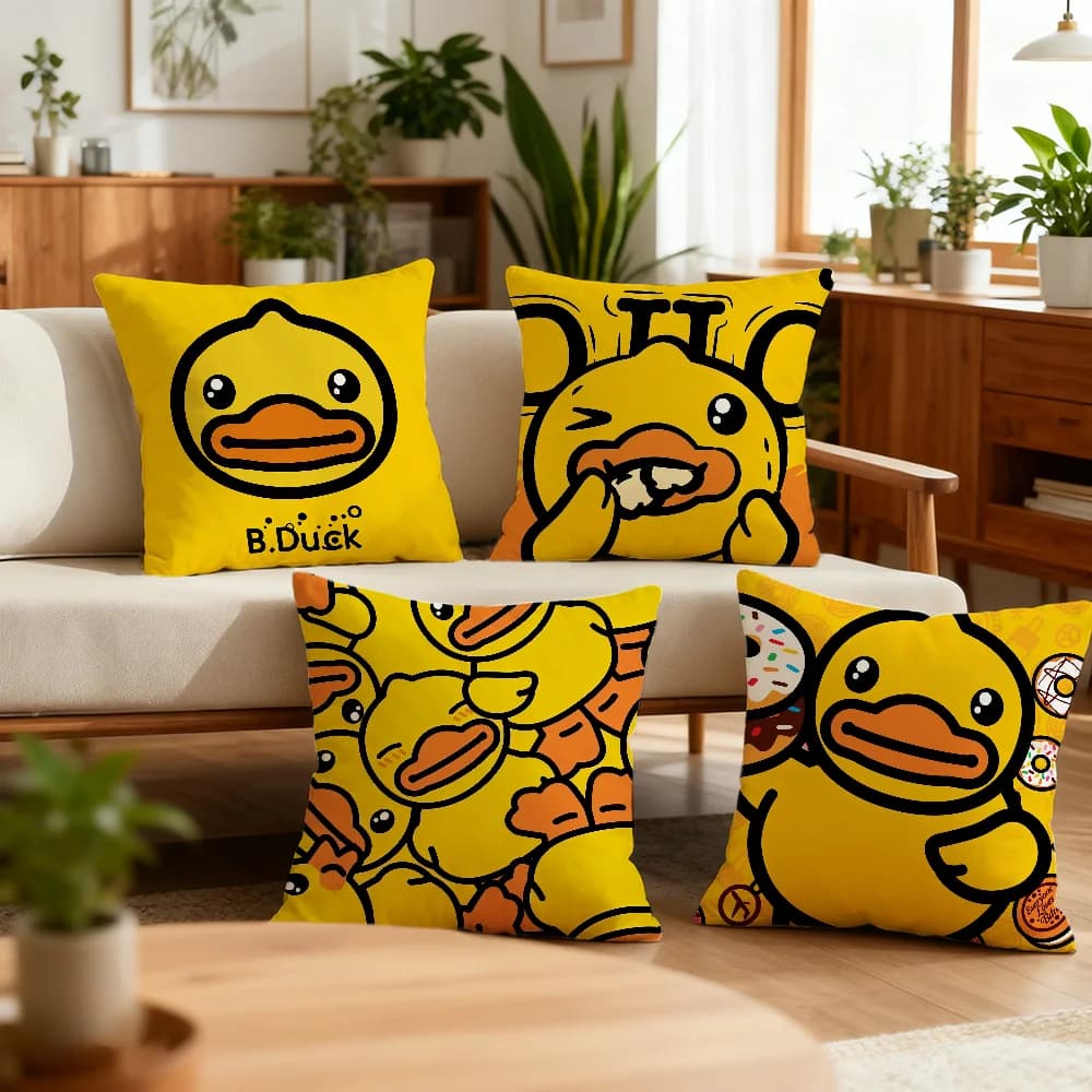 Decorative cushion cover with cute print Paperina Gialla, per room, car, home, office, sofa, Nordic style, bestseller