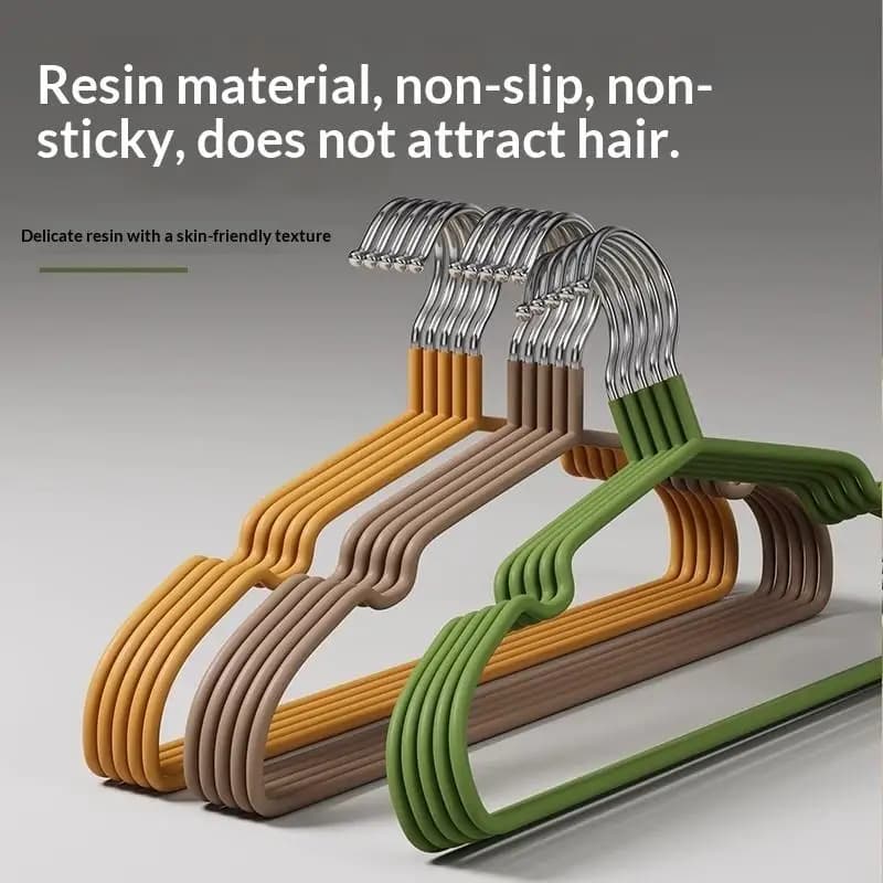 10 Pcs Resin Clothes Hangers Non Slip Surface No Hair Adhesion For Home Closet Storage