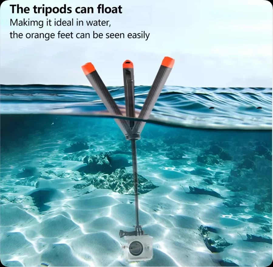 Monopiede Galleggiante Impermeabile Estensibile con Impugnatura e Treppiede per Selfie, con Vite a Pollice, per Accessori GoPro/DJI/Insta360