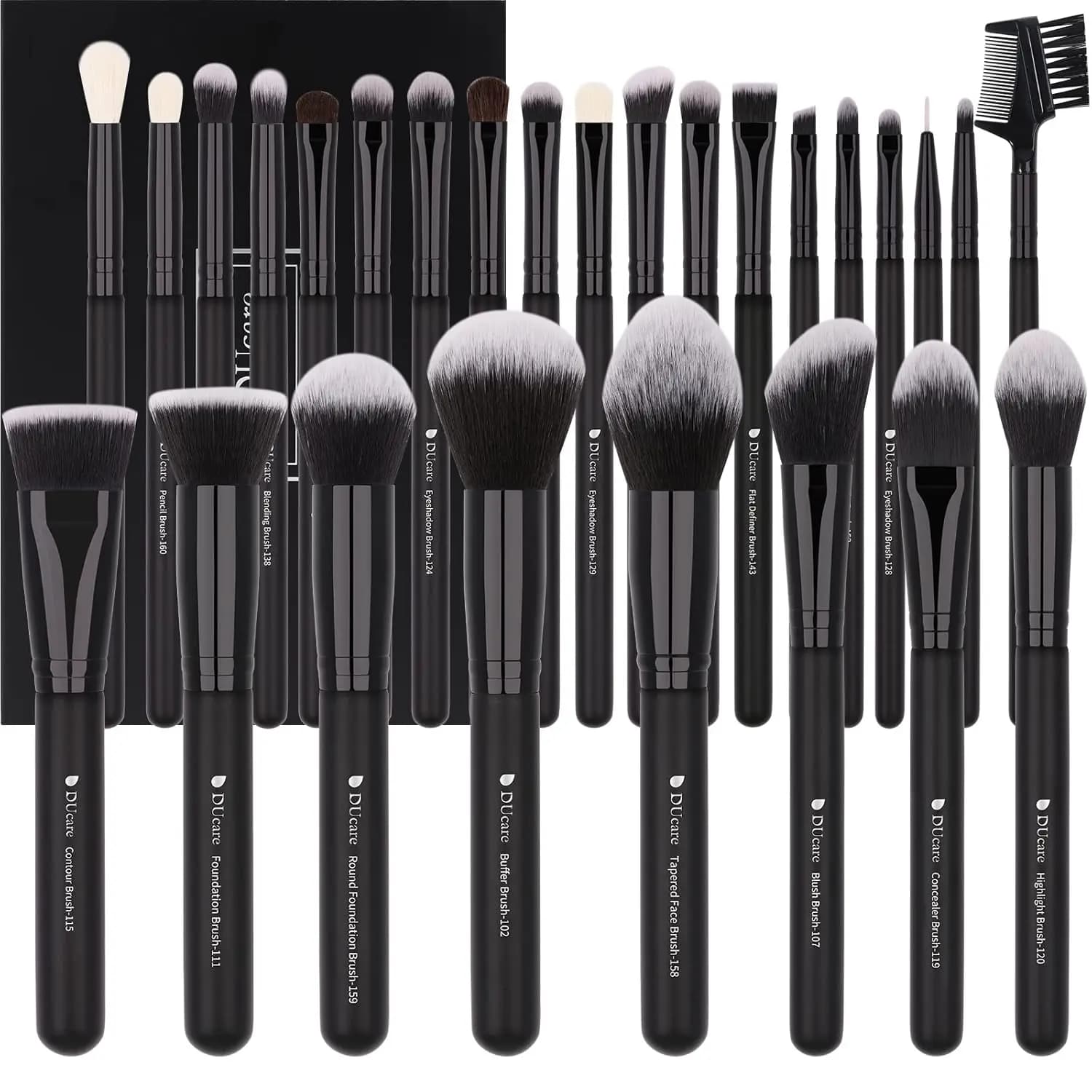 Set of 27 Professional Makeup Brushes, Kabuki Synthetic Brushes for Fondotinta, Polvere, Blush, Correctors and Umbrellas