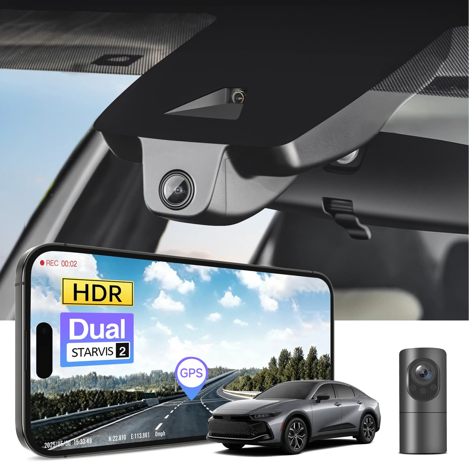 Dash Cam 4K STARVIS 2 con Sensore IMX678 per Toyota Crown e Crown Signia, Registratore per Auto 2023-2026 con WiFi, APP e GPS