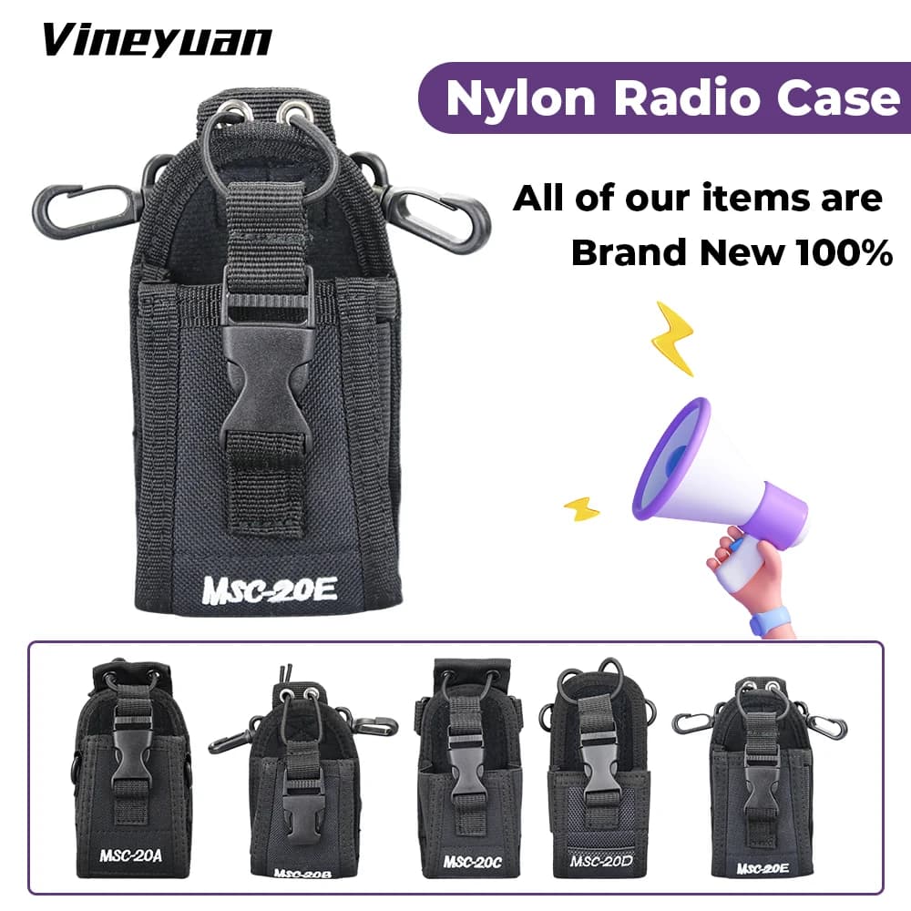 Borsa porta walkie-talkie in nylon, custodia per radio bidirezionale con tracolla regolabile per Baofeng UV-5R UV-82 UV-888S UV-9R