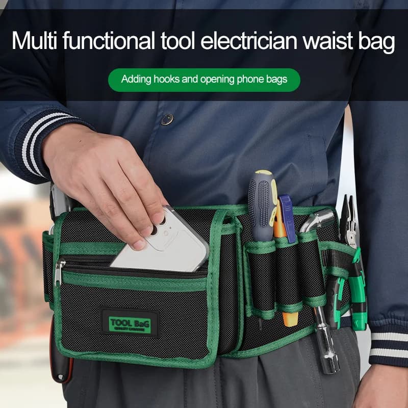 Attrezzo da elettricista marsupio Oxford Cloth Toolkit Drill marsupio borsa per attrezzi impermeabile chiave per cintura martello cacciavite tasca per attrezzi