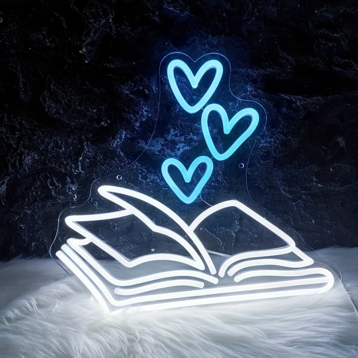 Insegne al Neon LED a Forma di Libro per Decorazione Murale, Luci al Neon per Aula, Libreria, Biblioteca, Museo, Studio, Arredamento Casa
