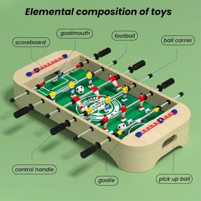 Mini gioco da calcio da tavolo in legno Design pieghevole portatile Bambini Giocattolo interattivo genitore-figlio per la notte di giochi per famiglie all'aperto al coperto