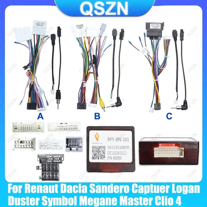QSZN Cavo Autoradio CANBus Box Decoder Con Cablaggio Per Renault Captur Clio Sandero Logan Duster Kwid Kangoo Dokker Dacia