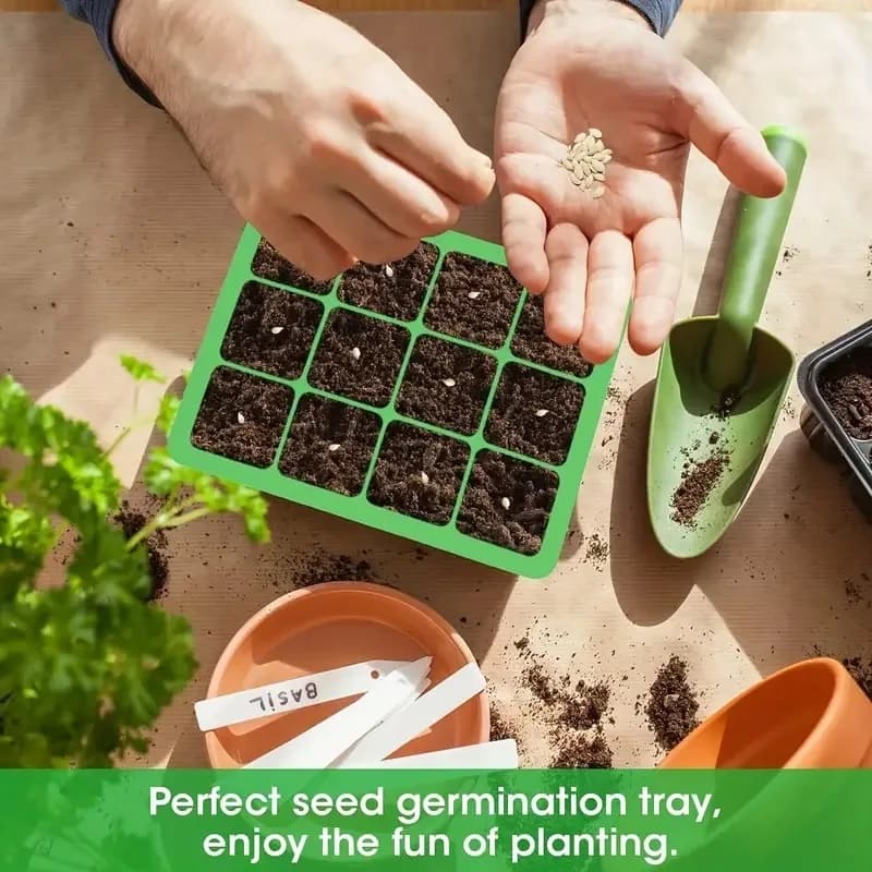 Vassoio di partenza riutilizzabile per semi in silicone Vassoi per vivaio per piantine in silicone spesso per la germinazione delle piante Attrezzi per la coltivazione di piantine da giardinaggio