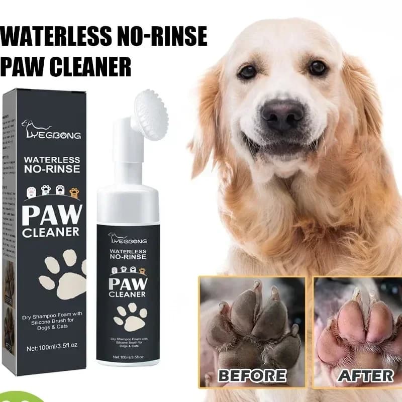 Schiuma per lavaggio zampa di cane Schiuma per la pulizia dei piedi dell'animale domestico Detergente per zampe senza risciacquo Nessun lavaggio delle artigli Forniture per la cura del gatto con spazzola in silicone