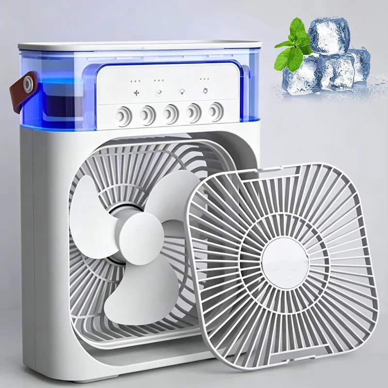 Portable Hydrocooling Air Cooler Fan with Humidifier 3 Speed Household Small Air Conditioner Desk Cooling Fan for Office Travel