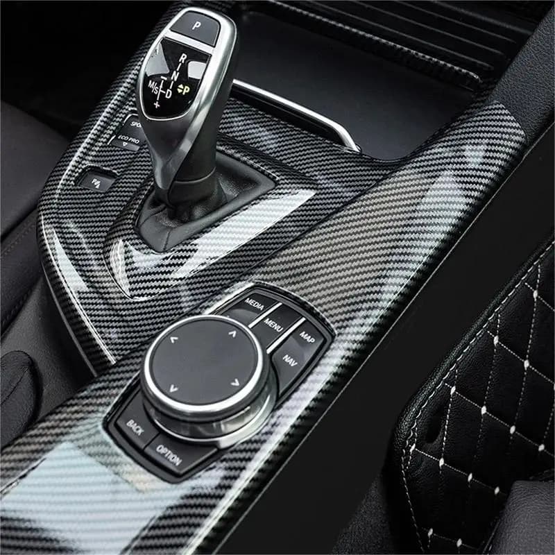 Per BMW Serie 3/4 F30 F34 F36 Car Styling Console centrale in fibra di carbonio Pannello del cambio Striscia decorativa Copertura Trim Accessori