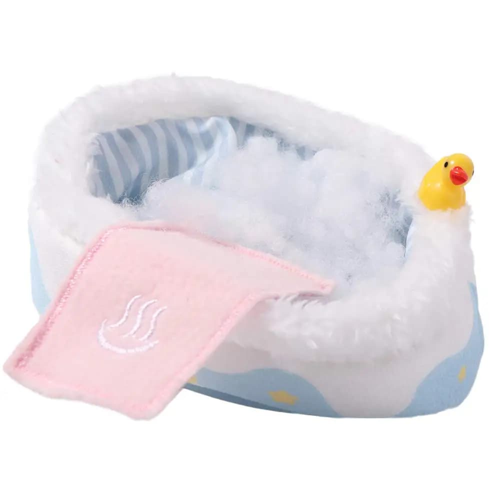 Mini Vasca da Bagno per Bambole in Cotone, Decorazione da Scrivania, Sacco a Pelo per Bambole, Ornamento Kawaii, Vasca da Bagno per Bambole da 10 cm, Bambola Nunu