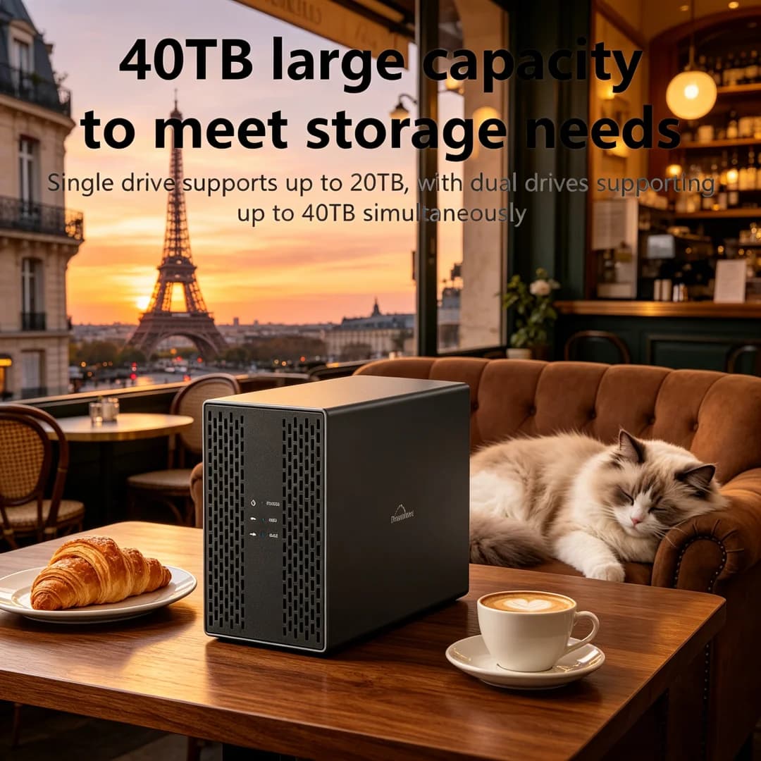 Box esterno Ablative Dual Bay per dissipazione del calore, con doppia porta USB 3.0 e Type-C, per dischi rigidi SATA, case server HDD