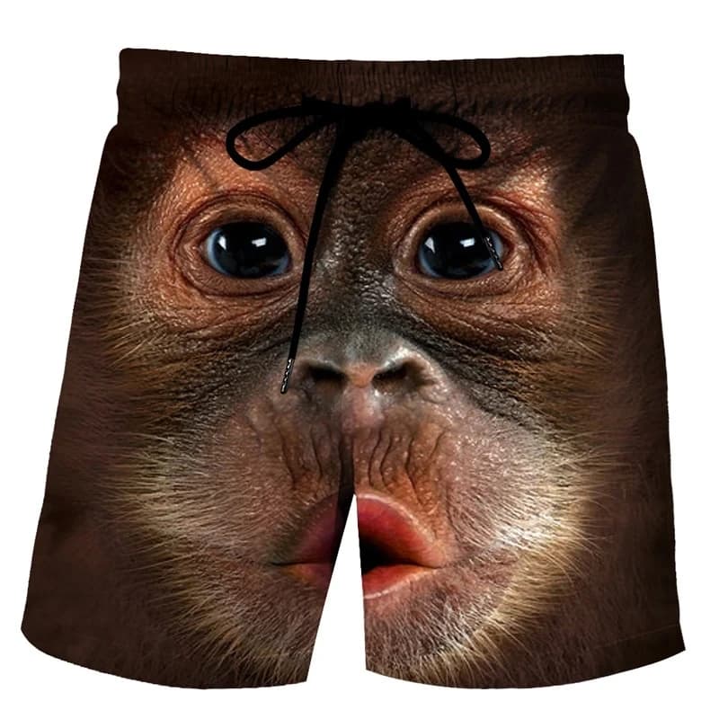 Estate Divertente Scimmia Gorilla Pantaloncini da spiaggia Animale Stampa 3D Costume da bagno Pantaloncini da surf casual da uomo Pantaloni corti da uomo Costume da bagno da uomo