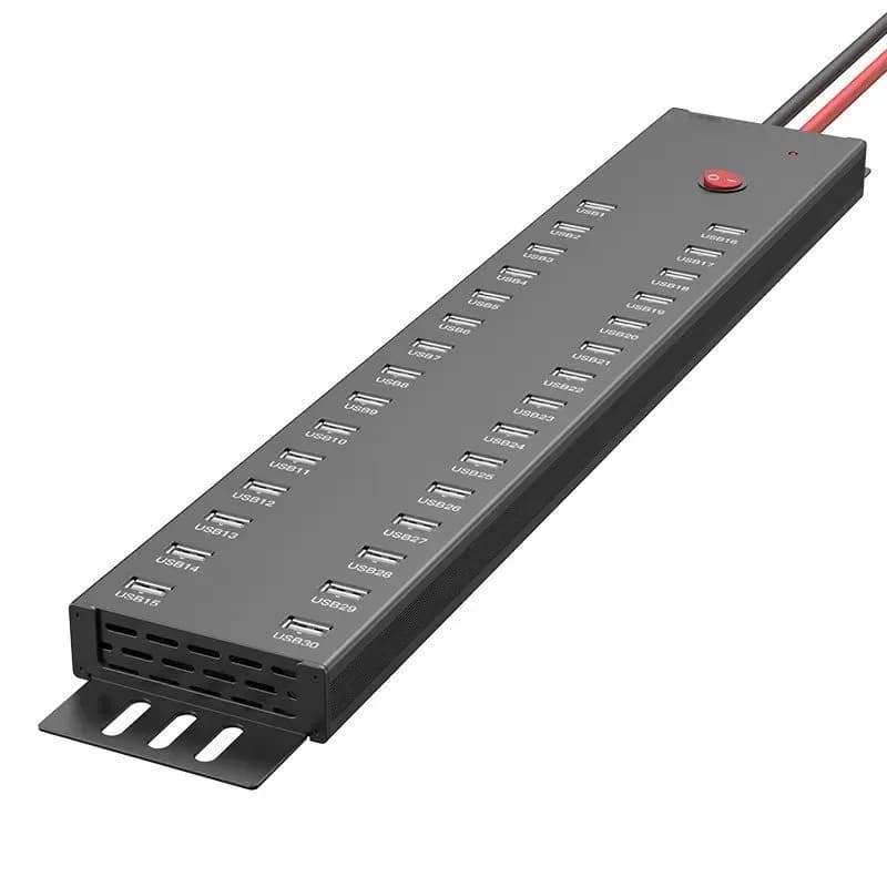 Splitter USB da tavolo a 30 porte, hub multiporta alimentato da tablet