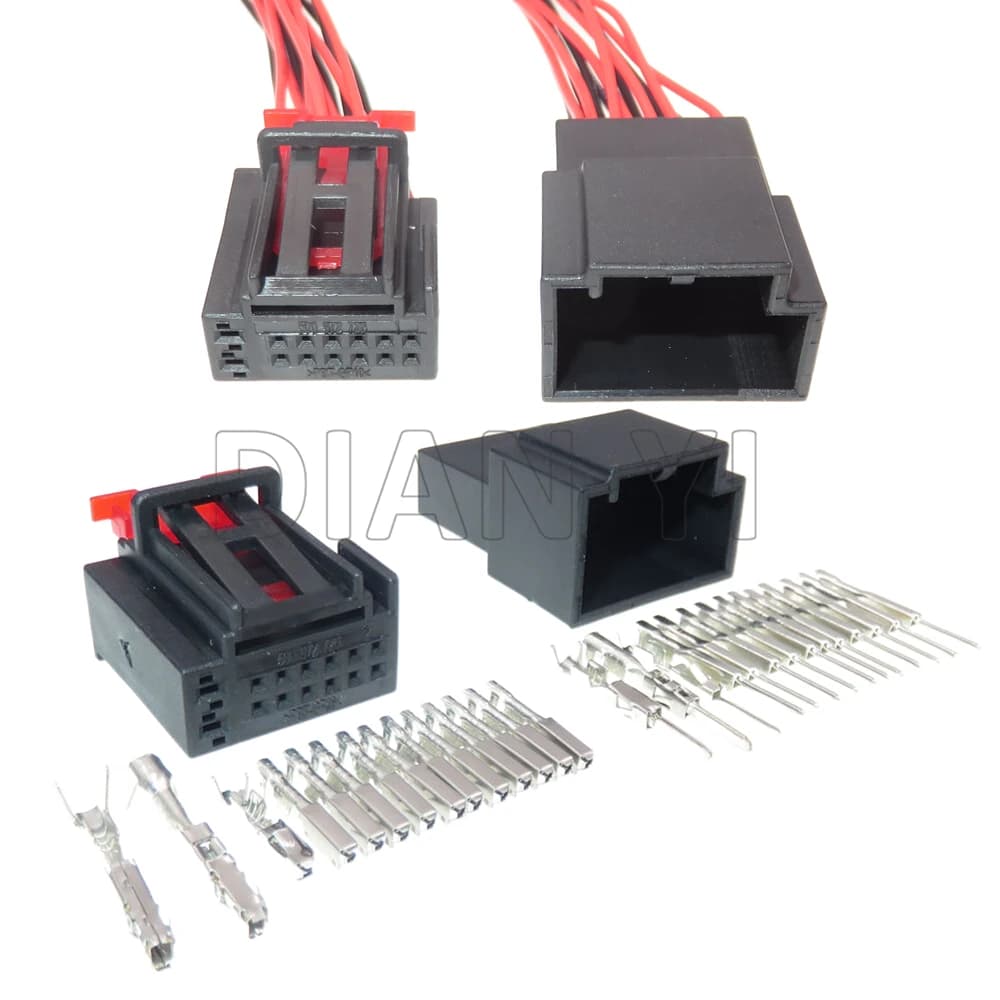 1 Set 14 Way Auto Wire Harness Socket With Terminal 500972726 5Q0972726 AC Assembly Car Composite Connector With Cables