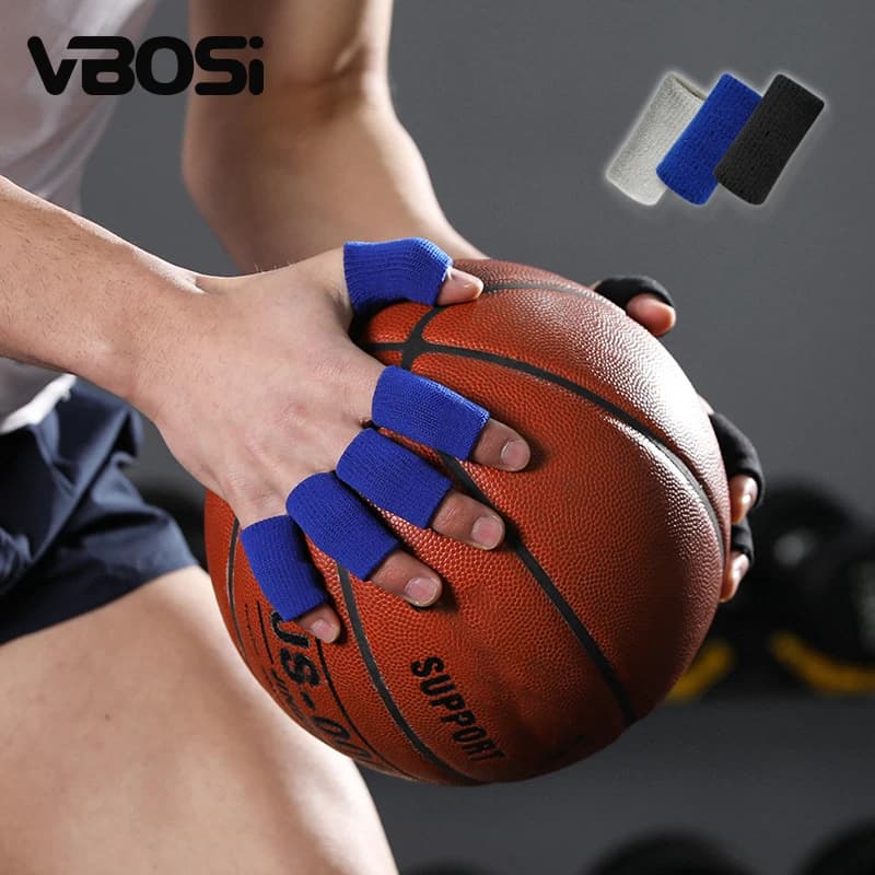 1 confezione (5 pezzi) Maniche per dita traspiranti unisex elastiche lavorate a maglia per basket, pallavolo, uso quotidiano per uomini e donne