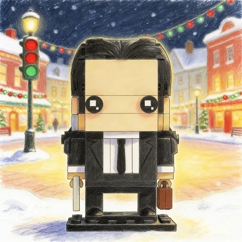 137pcs MOC Vincent Vega Pulp Fiction Brickheadz Model Building Blocks Toy Gift Creative Display Collectible Desk Premium Adult