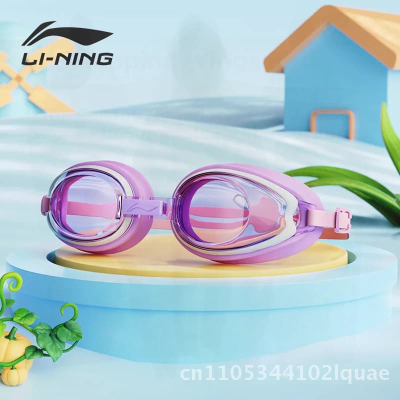 Li Ning Unisex swimwear with large frame, waterproof, anti-fog, HD, for children, men and women, teenagers