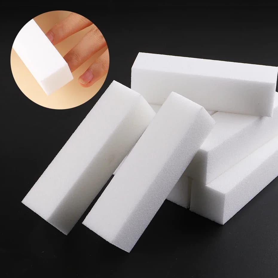 1/20PCS Sponge Buffer Block Set Nail Files Manicure Pedicure Care Nail Art Buffing Sanding Polishing White Sponge Nail Tools