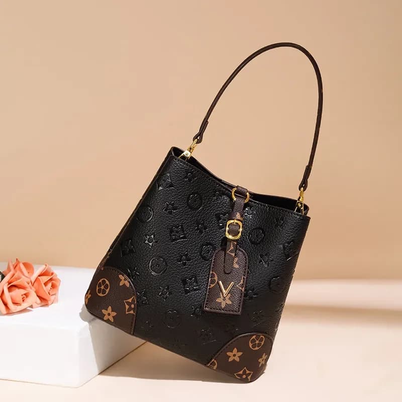 New hot selling fashionable embossed large capacity women's handbag retro classic printed shoulder bag