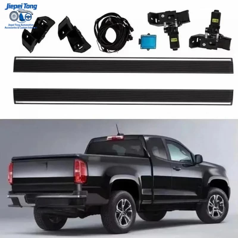 Pedane Elettriche Retrattili per Chevrolet Silverado / GMC Sierra 1500 2500 3500, Nere Verniciate a Polvere, 100% Impermeabili