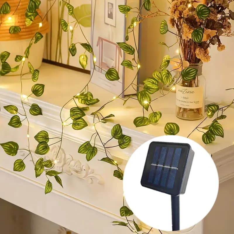 Luci Solari a Forma di Foglie Artificiali per Decorazioni da Giardino, Patio, Recinzioni e Feste