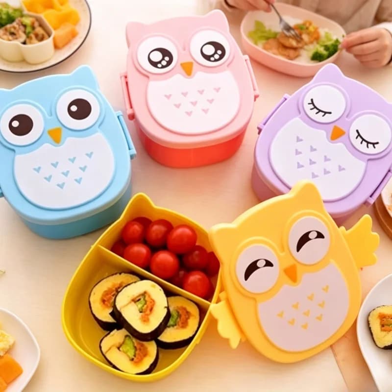 Contenitore Portatile in Plastica per Pranzo per Bambini e Studenti, Bento Box con Posate e Utensili