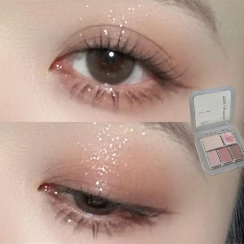 HERORANGE 5 colors, matt finish, fine shimmer, highlighter, blush, low saturation eye pigments, waterproof cosmetic.