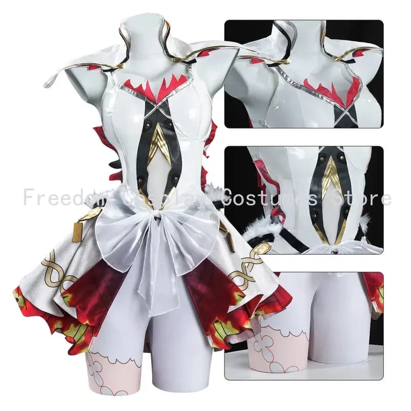 Camellya Costume Cosplay Parrucca Anime Wuthering Waves Abito sexy Orecchini Anelli Copricapo Nero Shores Jinzhou Halloween Party Donna
