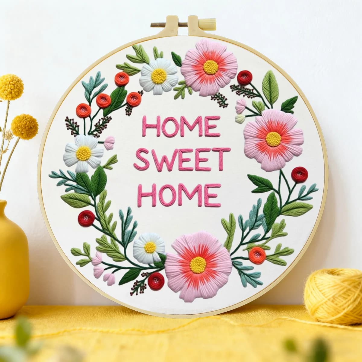 1 pz 20X20 CM/15X15 CM 7.87/6.3 pollici Ghirlanda Ricamo Starter Kit FAI DA TE kit di ricamo FAI DA TE manualidades Ago Arte cucito arte