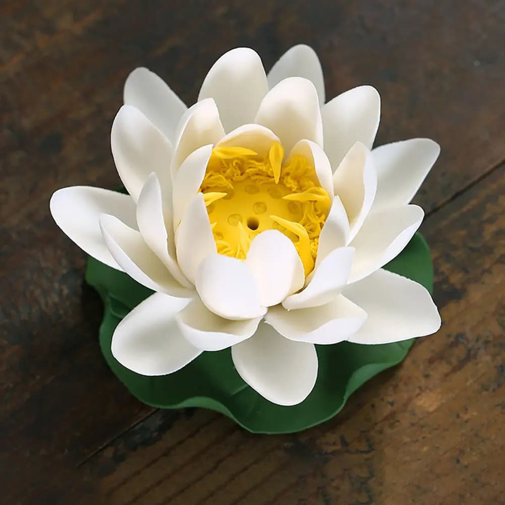 1Pcs Lotus Incense Holder Ceramic -Stick Base Classic Handmade Incense Burner for Home Study Yoga Meditation Room Decoration
