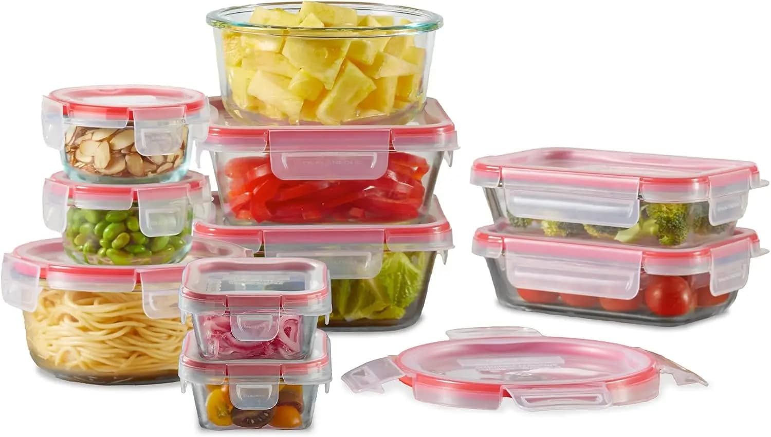 10-Pack Airtight Glass Food Storage Containers, BPA-Free Leakproof Lids, Microwave & Dishwasher Safe