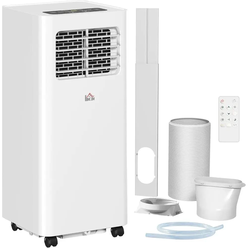 Condizionatore d'aria portatile da 8000 BTU, unità 3-in-1 con deumidificatore, raffreddamento, modalità sleep, telecomando, timer 24 ore, bianco