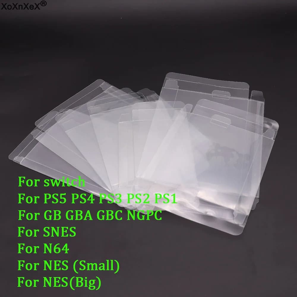 2 pz Trasparente Trasparente Cartuccia di Gioco Box Custodia CIB Giochi di Plastica PET Protezione per PS5 N64 NES SNES per GB GBA GBC NGPC Switch
