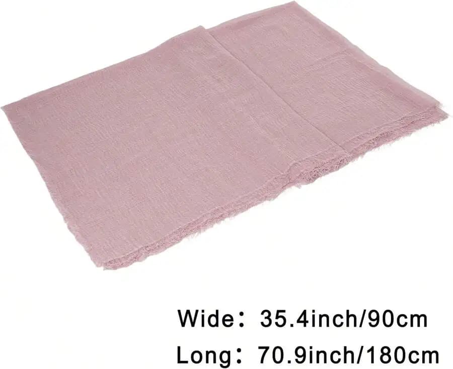 Nydotd Women Summer Cotton Linen Scarf Crinkle Long Beach Shawl Wrap Hijab With Fringe