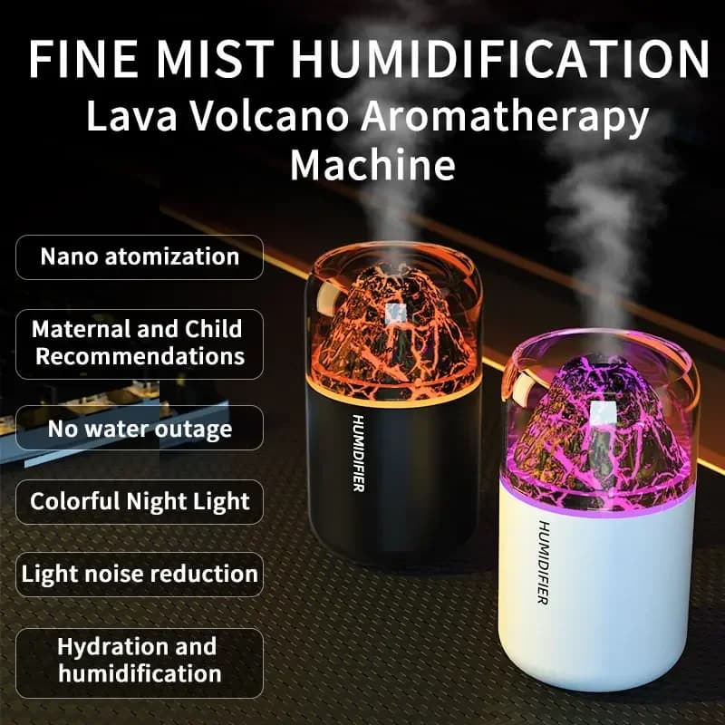 180ML Mini Umidificatore USB Purificatore D'aria Aroma Olio Essenziale Diffusore Creativo Vulcano Colore Luce Nebbia Spray per Auto Casa Camera Da Letto