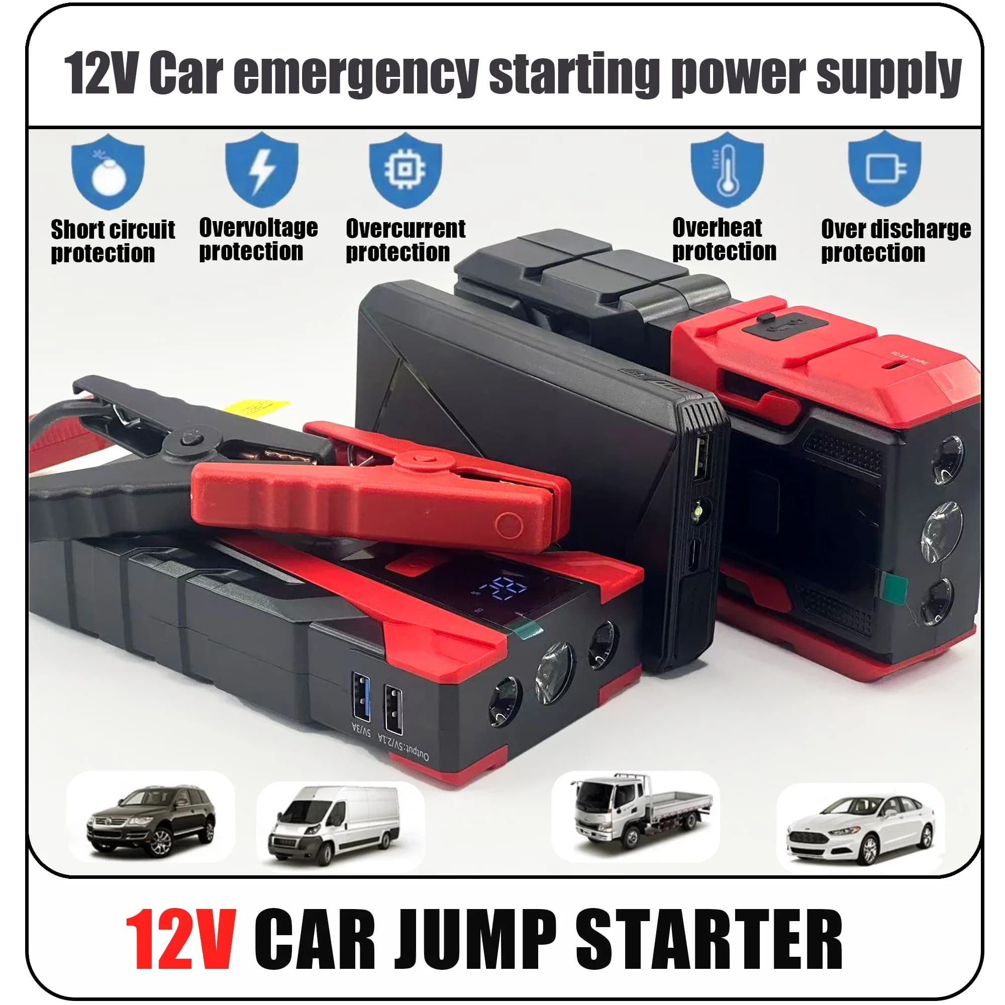 NUOVO 99800mAh 12V Alimentatore di avviamento di emergenza per auto Power bank Batteria speciale di emergenza per un forte avviamento