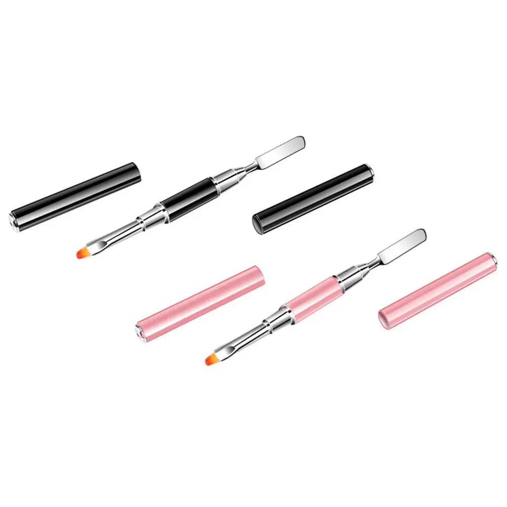 2 Pennelli Multifunzione per Nail Art, Pennello per Colla e Gel UV, Facile da Usare, Strumento per Manicure Professionale e Domestico
