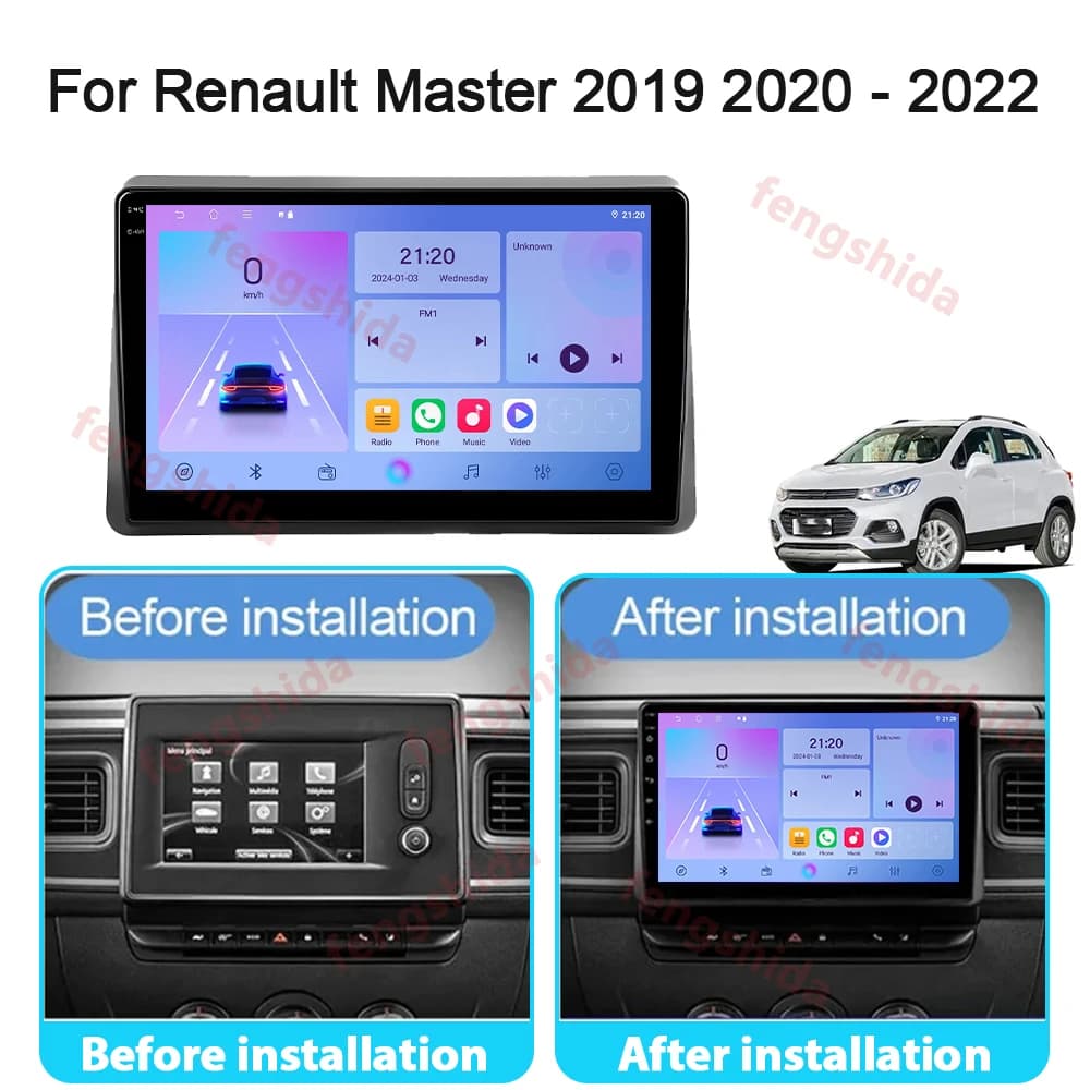 Android Auto Per Renault Master 2019 2020 2021 2022 Carplay Autoradio Lettore Video Multimediale Navigazione GPS Stereo No 2din dvd