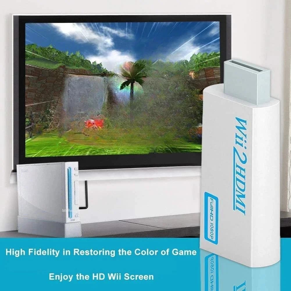 Adattatore HDMI Full HD per Console Wii con Cavo Audio Video Jack da 3,5mm 720P per PC, HDTV e Monitor