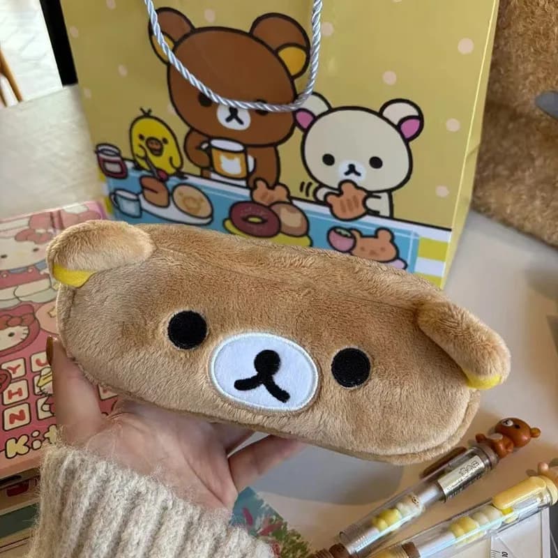 Astucci per matite Kawaii per bambine, astuccio portapenne con orsetto dei cartoni animati, organizer per penne, articoli di cancelleria per la scuola, regali