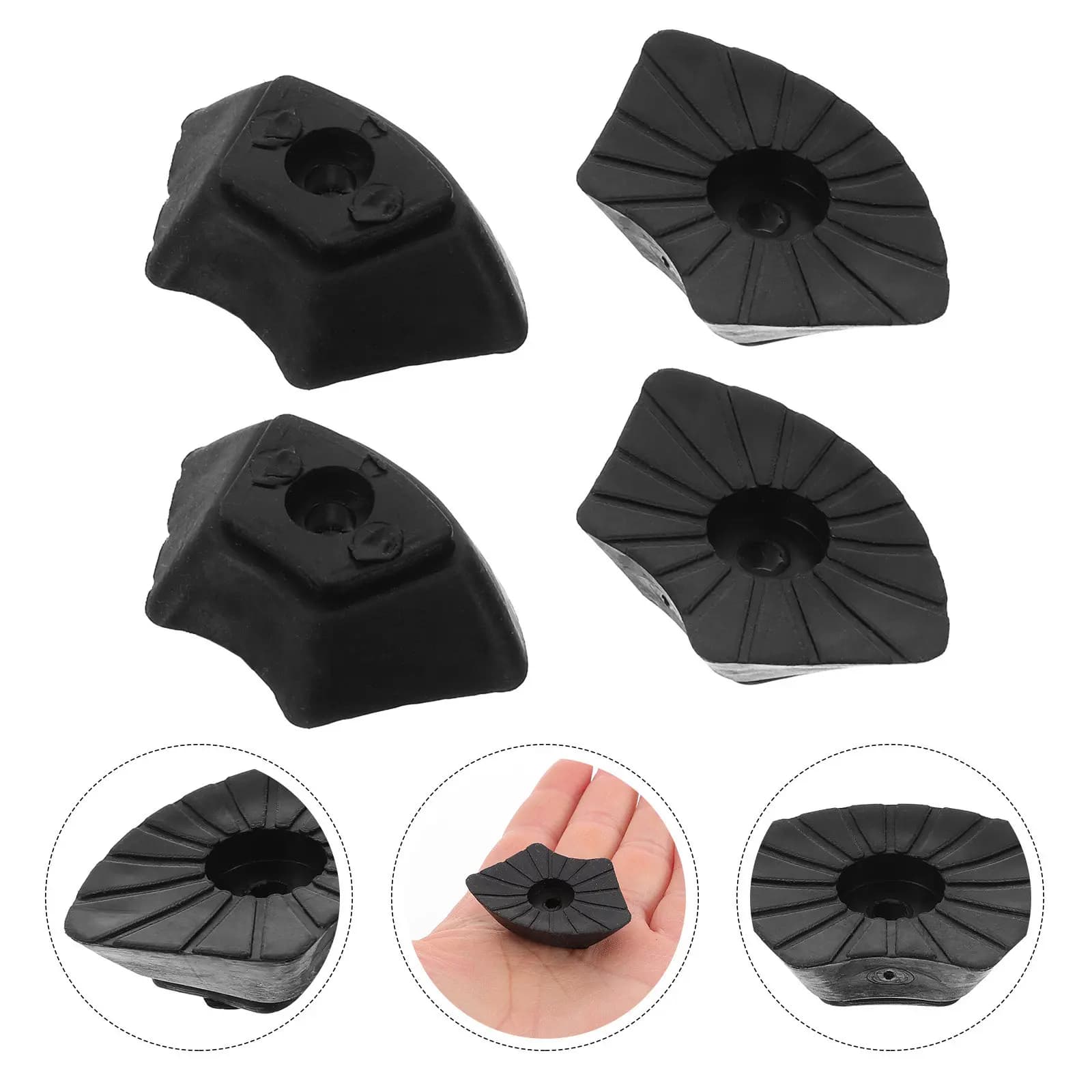 4Pcs Compact Easy-Install Crutch Tips Walking Pole Tips Cane Replacement Ends Anti-Slip Trekking Pole Accessories for Snow Mud