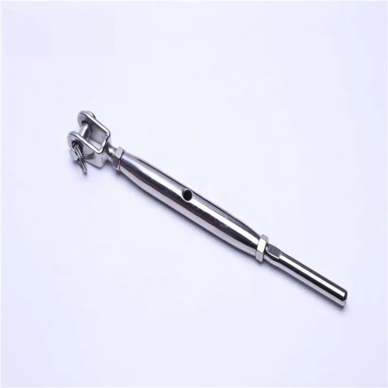 OvO Store Stainless‑Steel Closed Body Turnbuckle Jaw & Stub End Cable Tensioner for Yacht Railing Wire Rope Marine Hardware