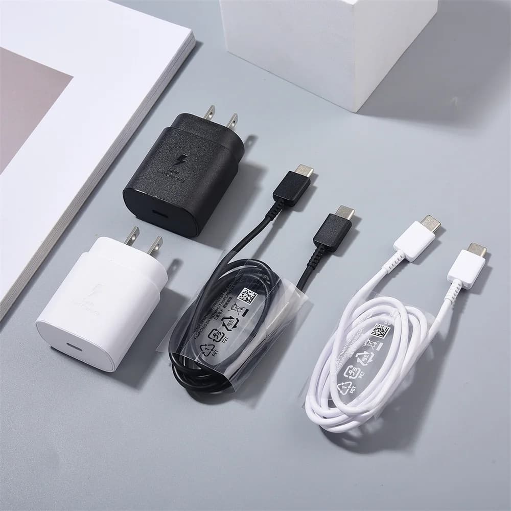 Adattatore di tipo C per caricabatterie super veloce originale Samsung 25W US per Galaxy S26 S25 S24 S23 S22 Ultra Nota 10 A56 A36 Z Flip Fold 7 6 5