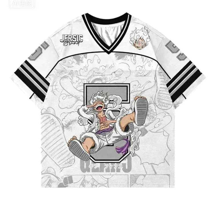 Nuove Maglie da Calcio 2026, T-shirt Anime Giapponese Bandai One Piece Luffy e Zoro, Stile Sportivo Streetwear per Uomini e Bambini