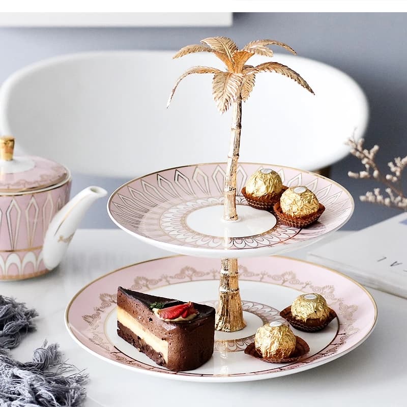 double-layer room cake household dried dessert ceramic