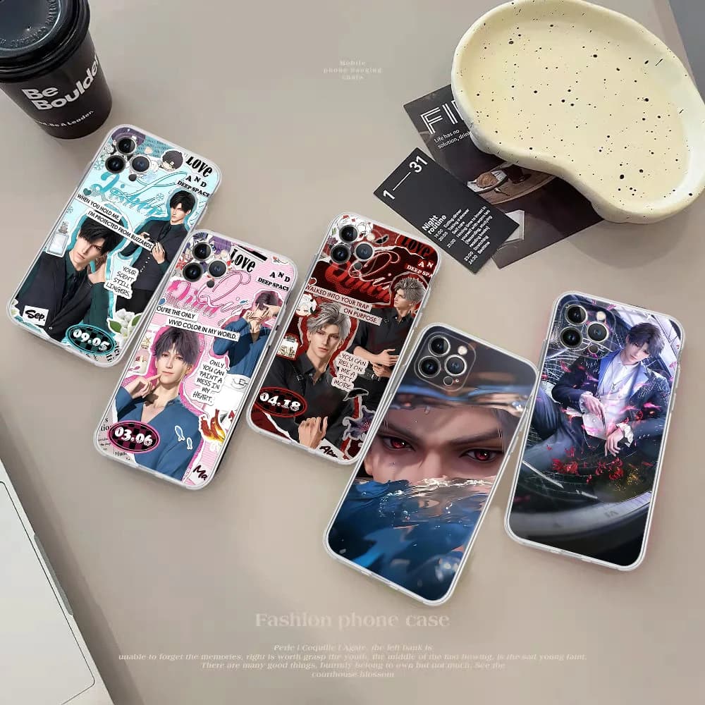 Custodia per telefono Cartoon Love And Deep Space per IPhone 16 15 14 13 12 Mini 11 Pro XS Max X XR SE 6 7 8 Plus Cover morbida in silicone