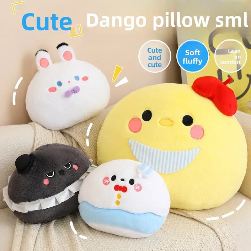 Cuscino Q-Meet a forma di Coniglio, Pupazzo di Neve, Cane Giallo, Bambola di Peluche, Cuscino per Divano, Bambola per Letto, Regalo, Personaggio dei Cartoni Animati, Giocattolo Imbottito Univ...