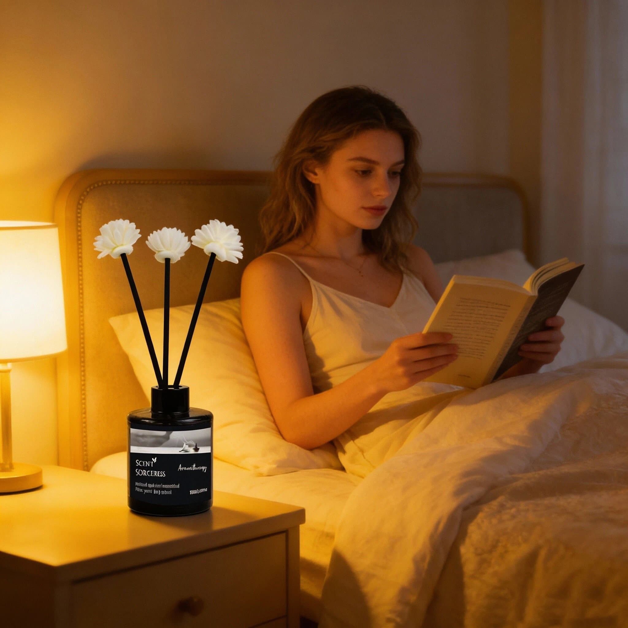 Diffusore di fragranze in rattan da 150 ml, set per aromaterapia, tè bianco, gelsomino, vaniglia, deodorante per ambienti per hotel, profumo per la casa, oli essenziali